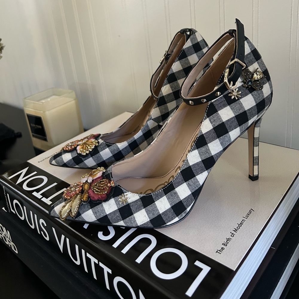 Sam Edelman hermione 3 Black and White Checkered Heels - Picture 5 of 16